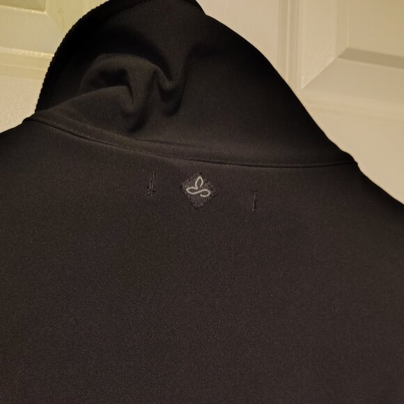 PrAna Asymmetrical Button Front Black Pea coat Soft Shell Jacket Water Repellant - Picture 9 of 15